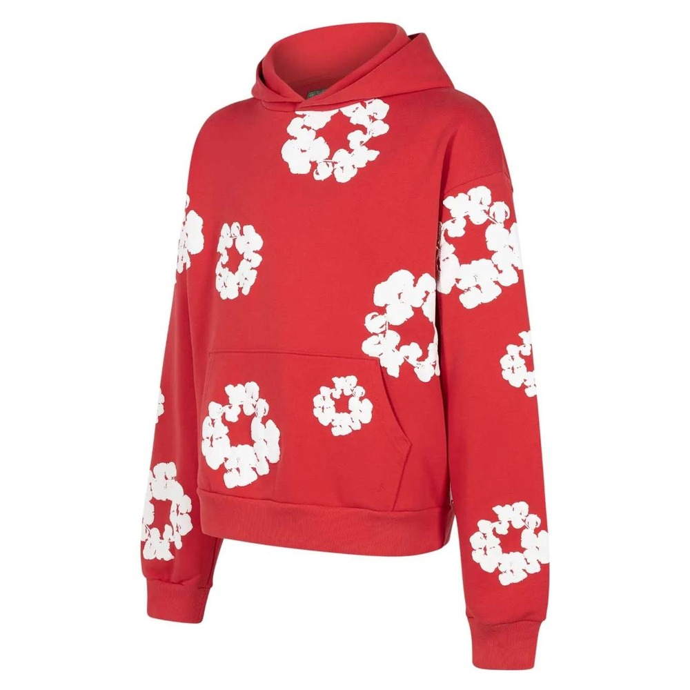 Denim Tears Cotton Wreath Hoodie Red Small New With Tags